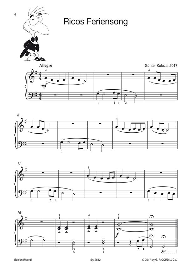 Ricos Jukebox - Junior - 19 schnurrige Einfälle für Klavier-Anfänger - učebnice pro klavír